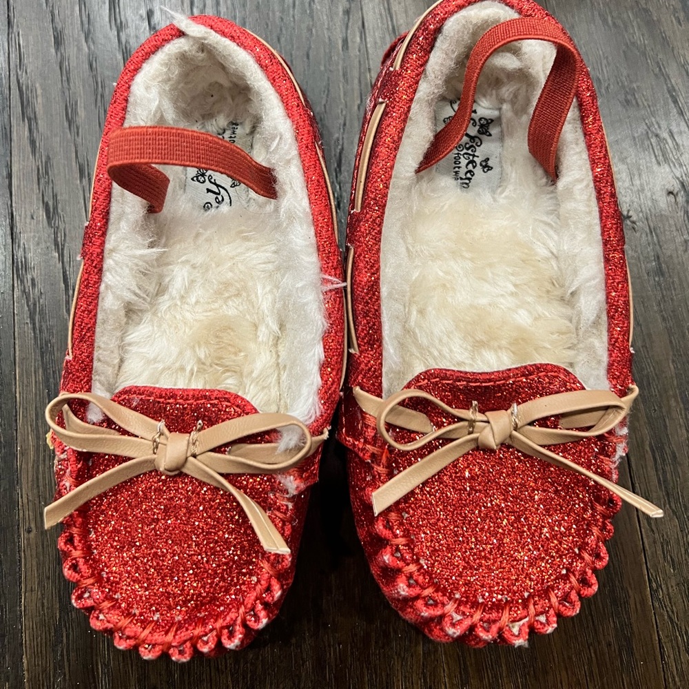 Toddler red sparkly shoes